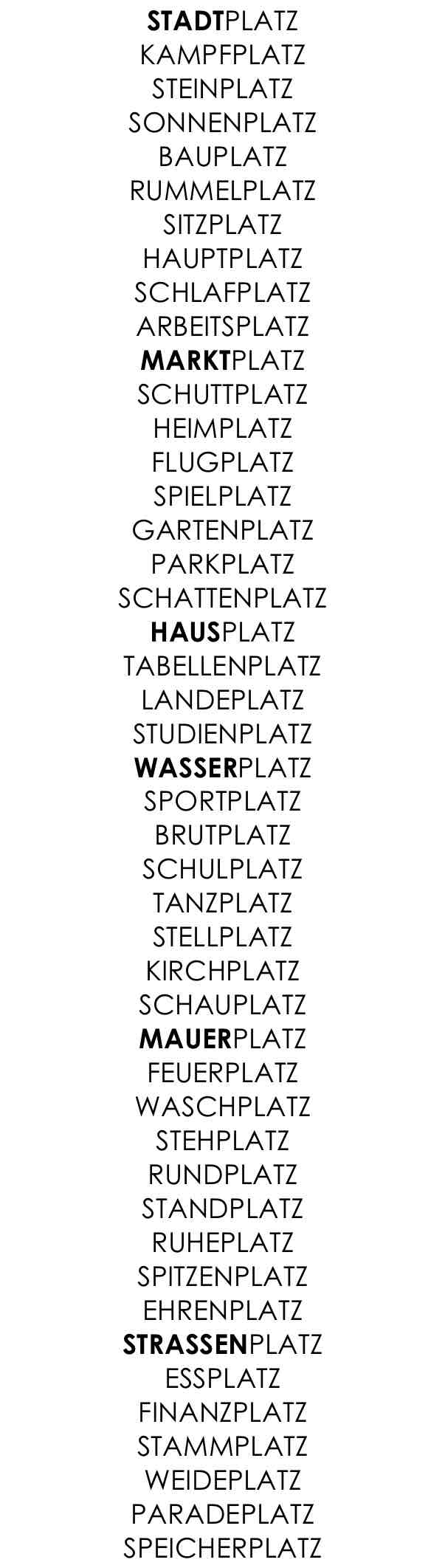 PLATZ GESCHN